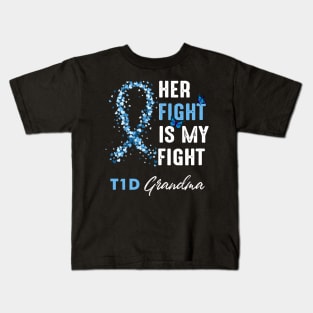 Her Fight Is My Fight T1D Grandma Diabetes Awareness Type 1 Kids T-Shirt